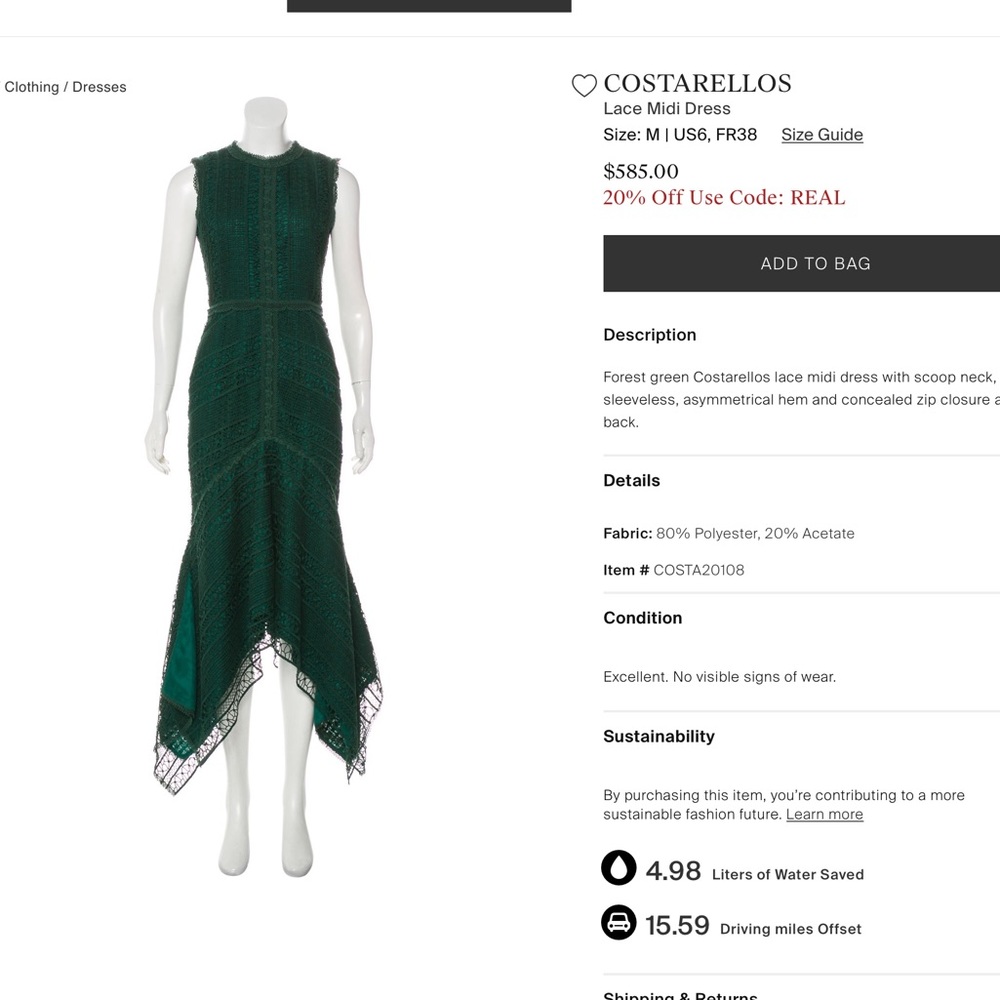 Costarellos Lace Midi Dress NWT